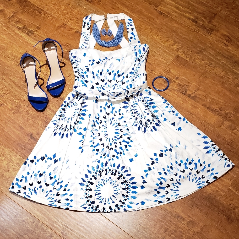 White House Black Market with Blue Dress😍